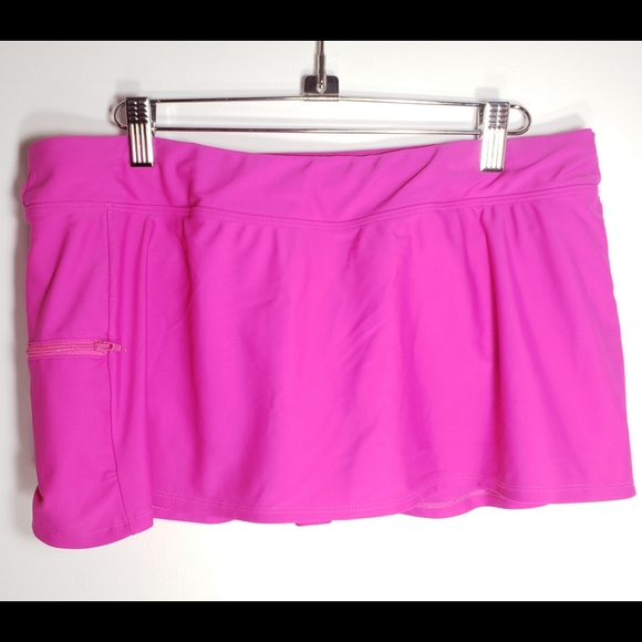 Gossip Swim Bottoms / Skirt Zipper Pocket Pink - Picture 2 of 7
